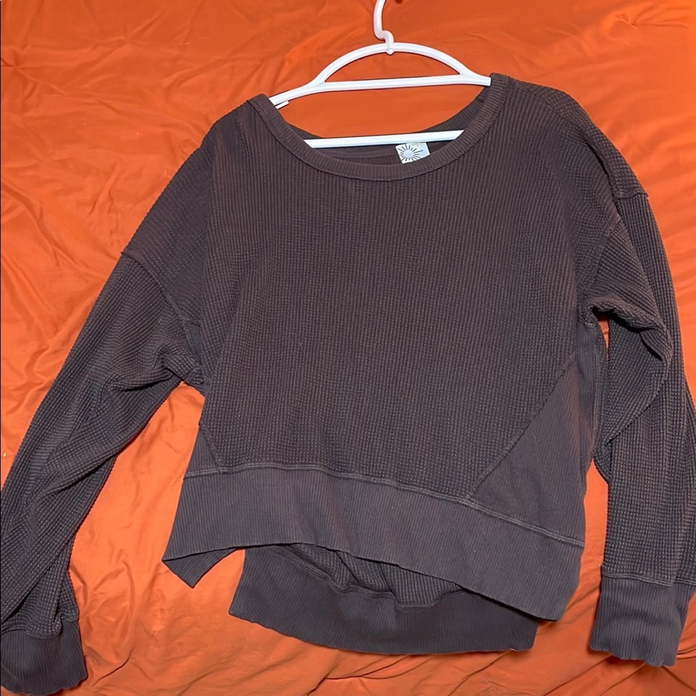 Cozy Brown Waffle Knit Sweater